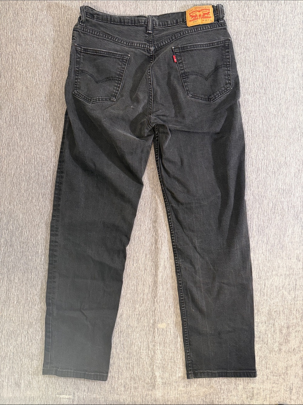 Levi’s Mens 550 36x34 Faded Black Straight-Leg Jeans
